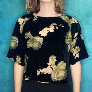 Topshop Velvet Crop Top